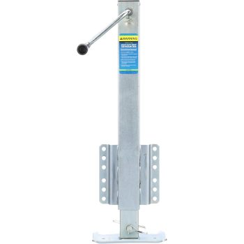 Heavy Duty Trailer Jack, Fixed Mount Jack w/Drop Leg, 28.6 in. of Lift, Max Load 2,500 Lbs.