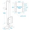 Heavy Duty Trailer Jack, Fixed Mount Jack w/Drop Leg, 28.6 in. of Lift, Max Load 2,500 Lbs.