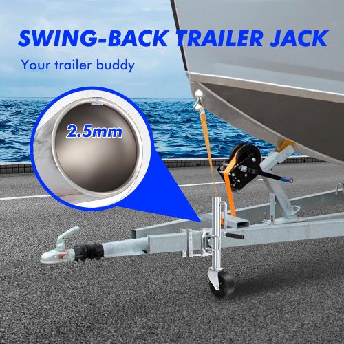 10" Lift Swing Back Trailer Jack with Single Wheel - 1000 lbs. Capacity