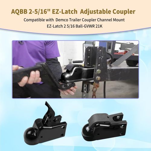 2-5/16" EZ-Latch Adjustable Coupler Compatible with Demco Trailer Coupler Channel Mount EZ-Latch