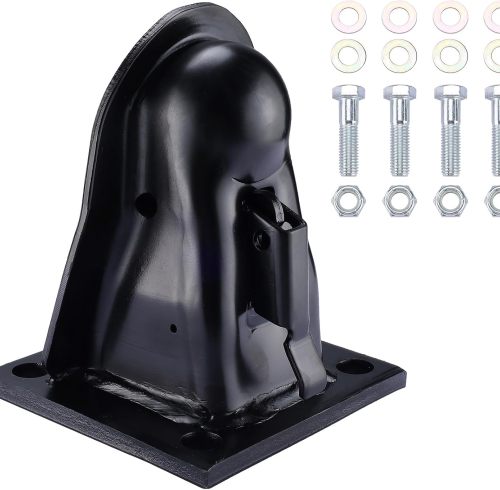 2-5/16" Flat Mount Trailer Coupler with Bolts Hardware,Black Powder Coat Finish Adjustable Coupler Capacity 14000LBS