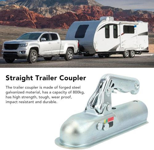 Trailer Coupler Parts Straight Tongue Trailer Coupler 2in Hitch Ball 800kg Load Capacity for 2in Round Tube