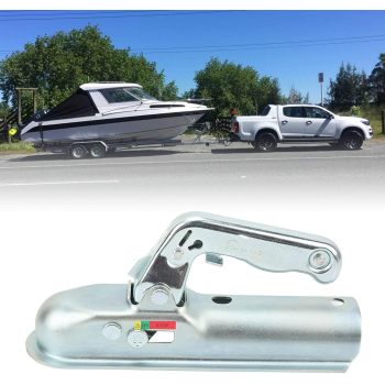 Trailer Coupler Parts Straight Tongue Trailer Coupler 2in Hitch Ball 800kg Load Capacity for 2in Round Tube
