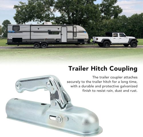 Trailer Coupler Parts Straight Tongue Trailer Coupler 2in Hitch Ball 800kg Load Capacity for 2in Round Tube