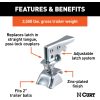 Coupler Replacement Latch for 2-Inch Trailer Hitch Ball, CLEAR ZINC