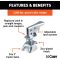 Coupler Replacement Latch for 2-Inch Trailer Hitch Ball, CLEAR ZINC