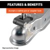 Coupler Replacement Latch for 2-Inch Trailer Hitch Ball, CLEAR ZINC