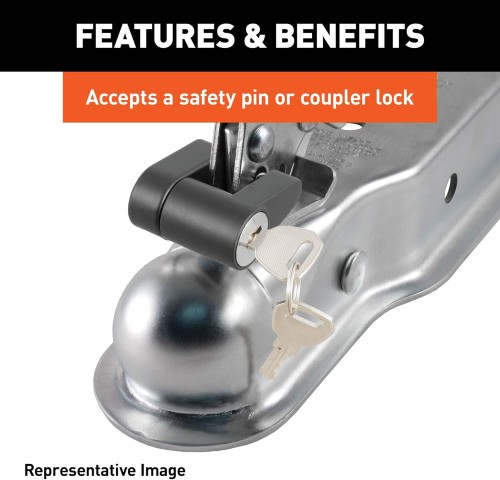 Coupler Replacement Latch for 2-Inch Trailer Hitch Ball, CLEAR ZINC