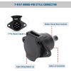 7-Pin Round Vehicle-Side Female-End Socket Replacement SAE J560 Style, Durable Glass-Filled Nylon Housing 7-Way Round Electrical Connector, Semi Truck Trailer Wiring Harness Car End - Black