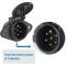 7-Pin Round Vehicle-Side Female-End Socket Replacement SAE J560 Style, Durable Glass-Filled Nylon Housing 7-Way Round Electrical Connector, Semi Truck Trailer Wiring Harness Car End - Black