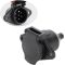 7-Pin Round Vehicle-Side Female-End Socket Replacement SAE J560 Style, Durable Glass-Filled Nylon Housing 7-Way Round Electrical Connector, Semi Truck Trailer Wiring Harness Car End - Black