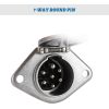 7-Pin Round Vehicle-Side Female-End Socket Replacement SAE J560 Style, Die-Cast Zinc Housing 7-Way Round Electrical Connector, Semi Truck Trailer Wiring Harness Car End - Sliver
