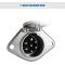 7-Pin Round Vehicle-Side Female-End Socket Replacement SAE J560 Style, Die-Cast Zinc Housing 7-Way Round Electrical Connector, Semi Truck Trailer Wiring Harness Car End - Sliver