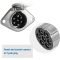 7-Pin Round Vehicle-Side Female-End Socket Replacement SAE J560 Style, Die-Cast Zinc Housing 7-Way Round Electrical Connector, Semi Truck Trailer Wiring Harness Car End - Sliver