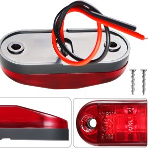 LED Trailer Lights Kit Front Rear Side Marker Clearance Indicators Light Lamp, 10Pack Amber + 10Pack Red DC12-24V 2.5