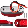 LED Trailer Lights Kit Front Rear Side Marker Clearance Indicators Light Lamp, 10Pack Amber + 10Pack Red DC12-24V 2.5" Waterproof Universal for RV Camper Truck Van Caravan Boat