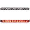 2pcs 15" inch Clear Lens Red 11 LED Flange Mount Trailer Truck RV Stop Turn Signal Tail Lamps 3rd Third Brake Light Bar Warning Light ID Bar