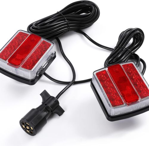 Magnetic LED Trailer Towing Light Kit, 24ft Cable with 7 pin plug, IP68 Waterproof, DOT Approved