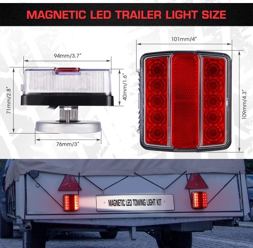 Red Trailer Light Bar, 15inch 11 LED Trailer Rear Light Bar, Park/Brake/Turn/Signal/Marker Waterproof Enclosed Trailer Lights for Utility Trailer Truck Pickup