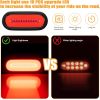 LED Trailer Lights Oval Tail Lights 2 PCS, 6" Halo Brake Turn Stop Signal Lights, IP65 Waterproof Truck Lights with 38 Red LEDs & Rubber Rings for Trucks, RVs and Vans