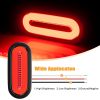 LED Trailer Lights Oval Tail Lights 2 PCS, 6" Halo Brake Turn Stop Signal Lights, IP65 Waterproof Truck Lights with 38 Red LEDs & Rubber Rings for Trucks, RVs and Vans