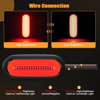 3.8" Strobe+Steady Marker Lights Strip Dual Function Amber Trailer LED Side Clearance Tail Griller Flash Lights 12V Turn Signal Warning Waterproof Light for Trailer Truck Van RV ATV Bus, 10Pcs