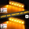 3.8" Strobe+Steady Marker Lights Strip Dual Function Amber Trailer LED Side Clearance Tail Griller Flash Lights 12V Turn Signal Warning Waterproof Light for Trailer Truck Van RV ATV Bus, 10Pcs