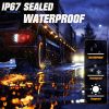 3.8" Strobe+Steady Marker Lights Strip Dual Function Amber Trailer LED Side Clearance Tail Griller Flash Lights 12V Turn Signal Warning Waterproof Light for Trailer Truck Van RV ATV Bus, 10Pcs