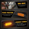 3.8" Strobe+Steady Marker Lights Strip Dual Function Amber Trailer LED Side Clearance Tail Griller Flash Lights 12V Turn Signal Warning Waterproof Light for Trailer Truck Van RV ATV Bus, 10Pcs