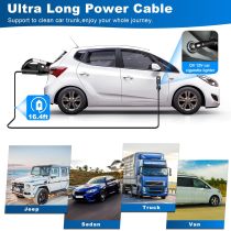 ATVC-1009 Portable Car Vacuum Cleaner 12V DC Auto Handheld Vacuum LED Light Dust Cup & Storage Bag Lightweight for Car Cleaning