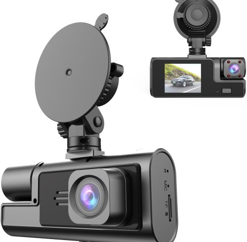 ATLI 1080P Dual Dash Cam - Front & Cabin Recording with IPS Screen, Night Vision, Emergency Lock, Loop Recording for Cars & Trucks