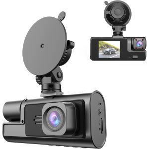 ATLI 1080P Dual Dash Cam - Front & Cabin Recording with IPS Screen, Night Vision, Emergency Lock, Loop Recording for Cars & Trucks