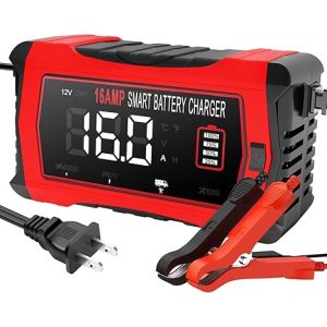 ATLI 16A 24V/12V Smart Battery Charger - for LiFePO4/Lead-Acid Batteries in Cars, Boats, ATVs & Lawn Mowers with Temp Compensation