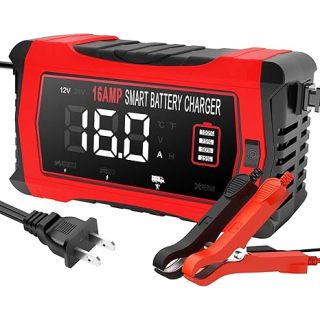 ATLI 16A 24V/12V Smart Battery Charger - for LiFePO4/Lead-Acid Batteries in Cars, Boats, ATVs & Lawn Mowers with Temp Compensation