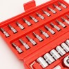 ATLI 46 Pieces 1/4 inch Drive Socket Ratchet Wrench Set, with Bit Socket Set Metric and Extension Bar for Auto Repairing and Household, with Storage Case