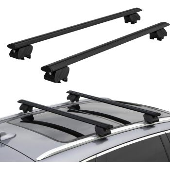 RR1226 Aluminum Luggage Rack Cargo Carrier with 2 Pair of Mounting Clamps Fit for Most Car Vehicle SUV