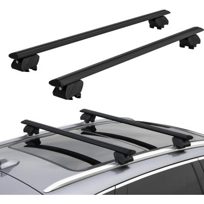 RR1226 Aluminum Luggage Rack Cargo Carrier with 2 Pair of Mounting Clamps Fit for Most Car Vehicle SUV