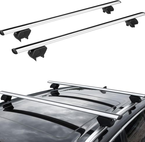 RR1226 Aluminum Luggage Rack Cargo Carrier with 2 Pair of Mounting Clamps Fit for Most Car Vehicle SUV