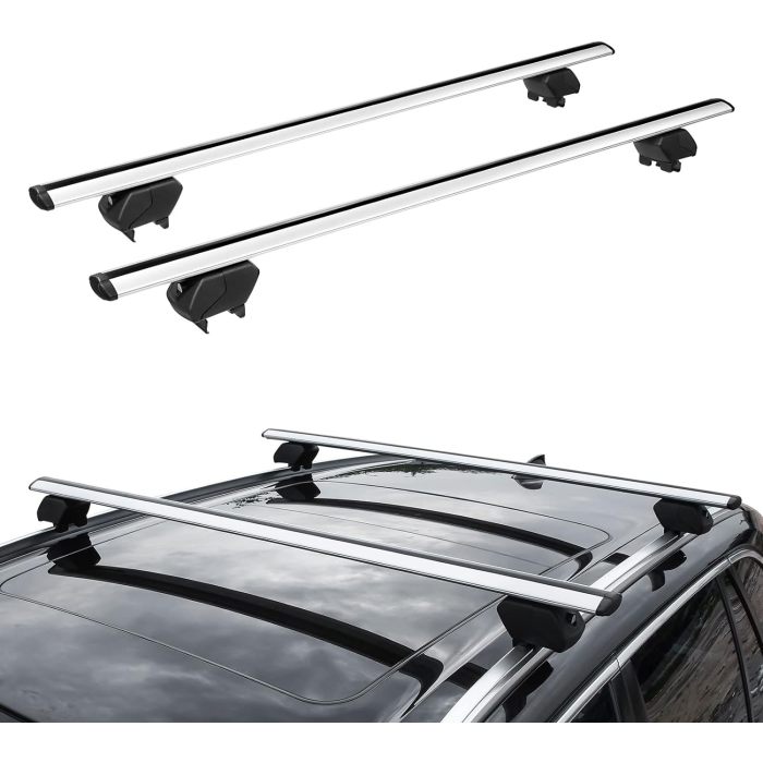 RR1226 Aluminum Luggage Rack Cargo Carrier with 2 Pair of Mounting Clamps Fit for Most Car Vehicle SUV