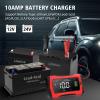 ATLI 12V 24V Voltage Smart Battery Charger/Maintainer - Automatic Car Truck Boat SUV AGM Lithium Lead Acid Battery Charging with LCD Display & Overcharge Protection
