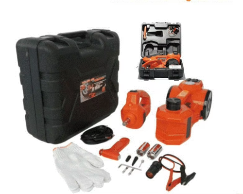 AtliFix ATFX-1341/1342 Car Repair 12V DC 3 in 1 Tire Inflator and Flashlight with Electric Impact Wrench 3T Electric Hydraulic car Floor Jack