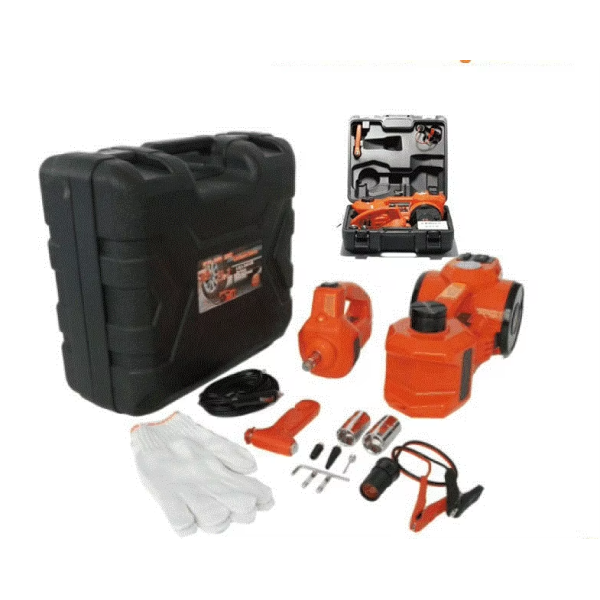 AtliFix ATFX-1341/1342 Car Repair 12V DC 3 in 1 Tire Inflator and Flashlight with Electric Impact Wrench 3T Electric Hydraulic car Floor Jack
