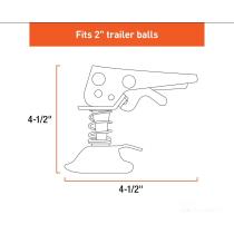 Lock Coupler Replacement Latch for 2-Inch Trailer Hitch Ball, Clear Zinc Plated Steel