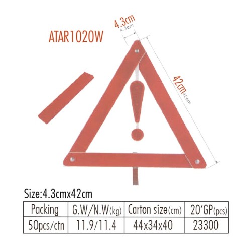 Atli ATAR1020W car warning sign Car strong Triangle warning stand dangerous failure reflective sign
