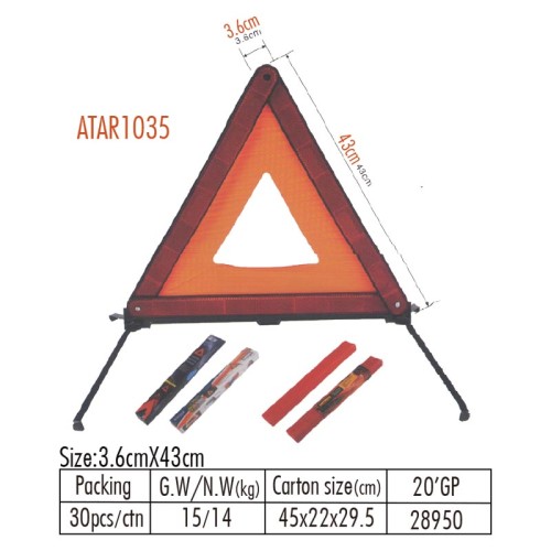 ATAR1035 Reflective Street Safety Led Traffic Large Warning Triangle Sign Foldable Road Emergency Car Breakdown sign