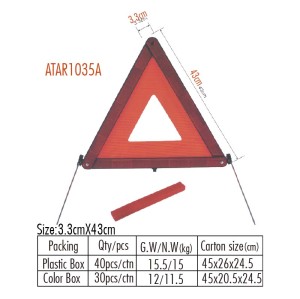 ATAR1035 Reflective Street Safety Led Traffic Large Warning Triangle Sign Foldable Road Emergency Car Breakdown sign