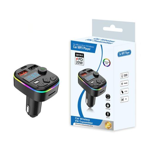 ATLI ATCBS1014 Bluetooth Car MP3 Player with Hands-Free Calling - FM Transmitter & 3A Fast USB Charger for Cars, Trucks, SUVs