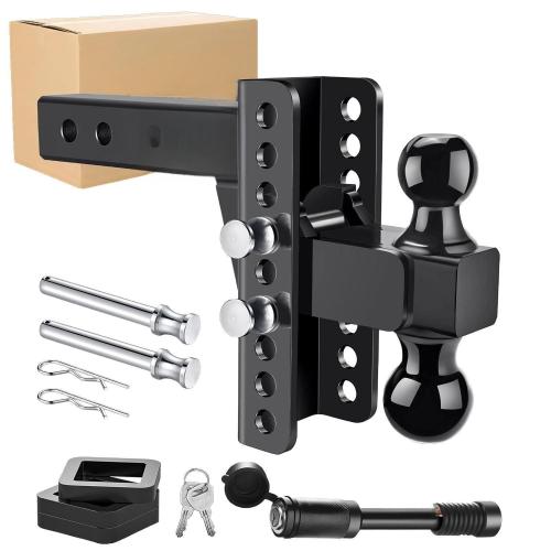 RR8285 Steel Adjustable Receiver with Double Lock Hitch Tow Balls New Condition Trailer Parts