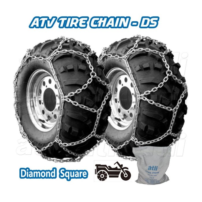 ATLI Diamond Square link Type Standard ATV Tire Chains Chaîne à Neige Auto
