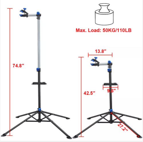 Portable Mechanic Bicycle Repair Stand Bike Rack Home Used Adjustable Height Wash/Display/Maintenance Stand